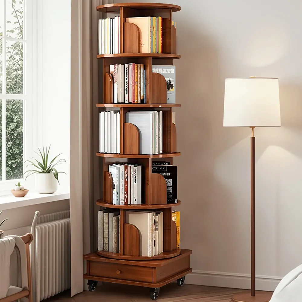 Estante Giratoria Pare 250 Livros 5 Andares Deep Walnut Marrom
