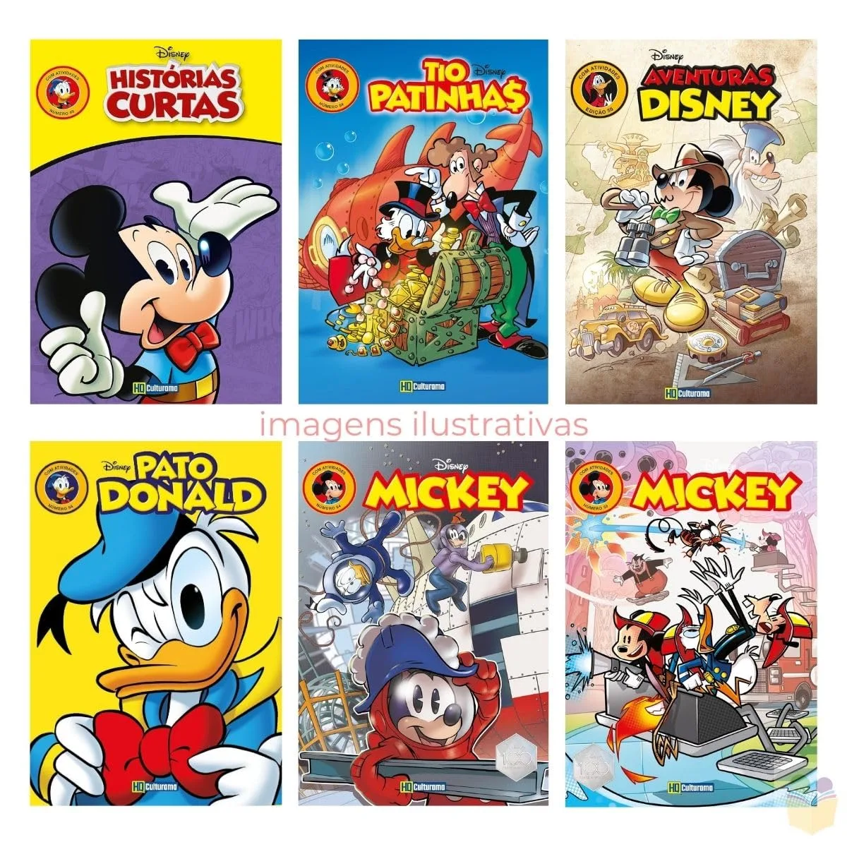 Coleção Gibi Disney \| 6 Quadrinhos Sortidos Sem Repetição \| HQ Culturama