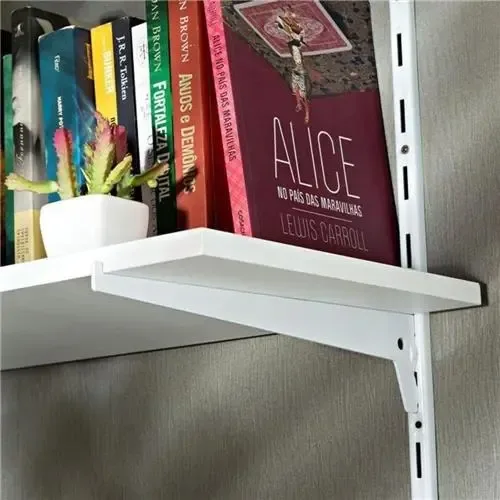 20 Suporte Simples 30cm E 4 Trilho Cremalheira 2m E Parafuso Trilho Cremalheira Branco