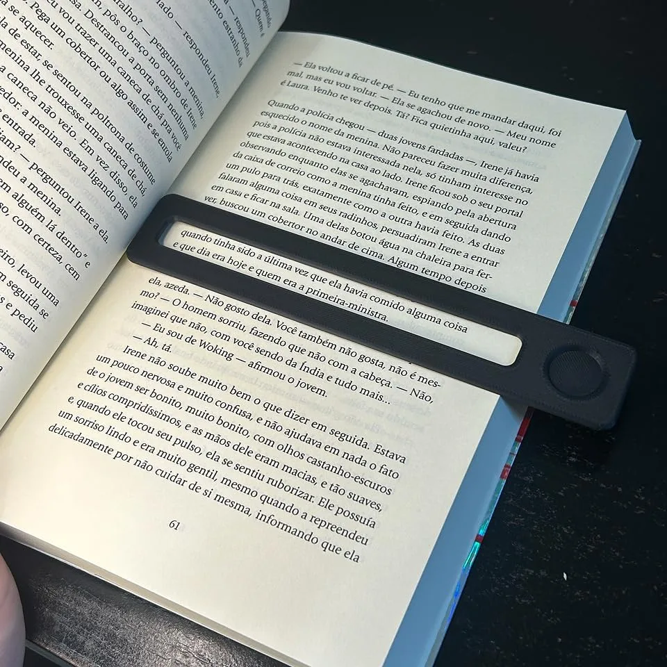 Régua de Leitura para Dislexia, Plástico Resistente, 175x32mm, Marcador de Página, Auxílio para Foco na Leitura, Ideal para Estudantes e Leitores