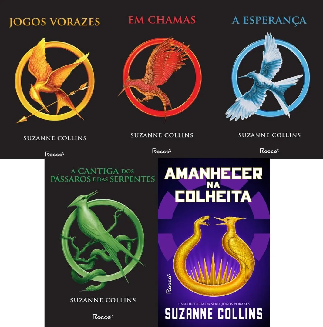 Jogos Vorazes, Em Chamas, A Esperança, A Cantiga Dos Pássaros e Das Serpentes, Amanhecer na Colheita